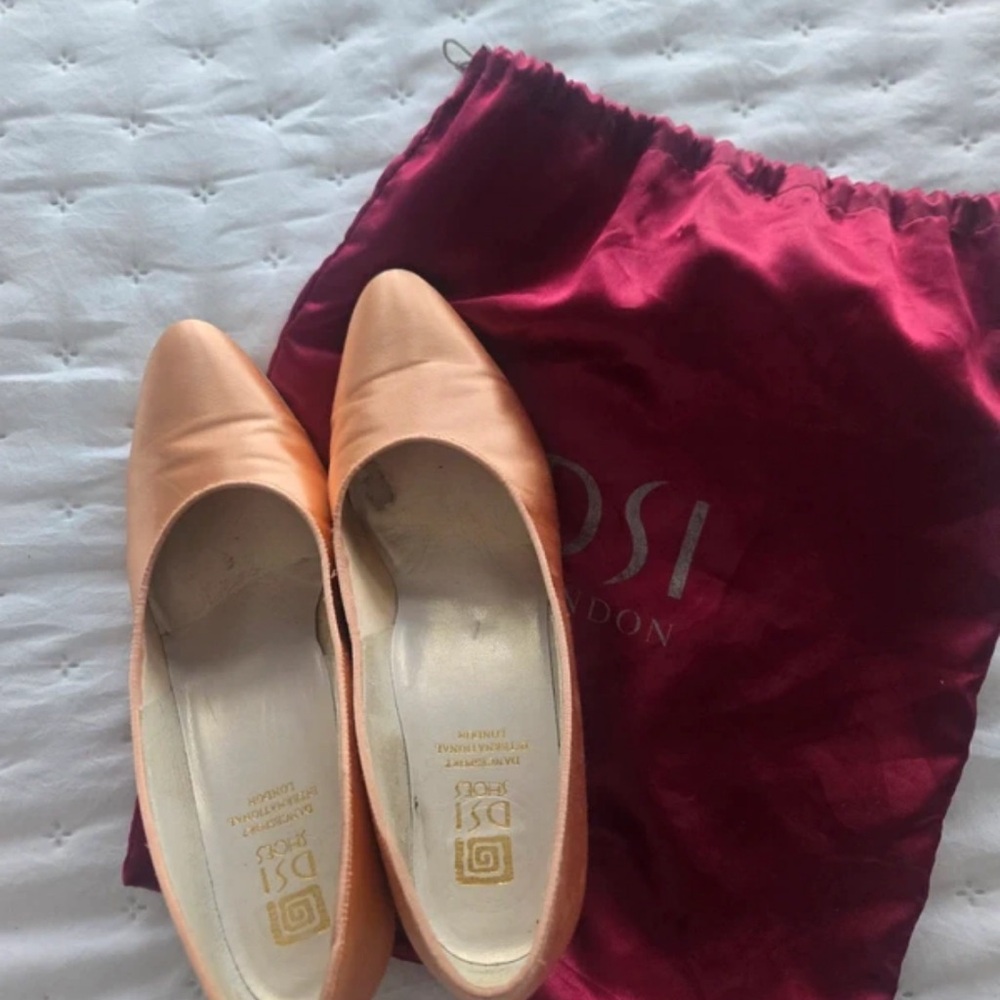 Butterfly Dsigns Peach Satin Heels